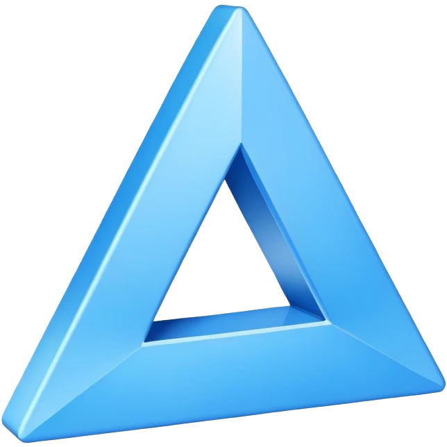 A Blue 3d triangle full shape emoji