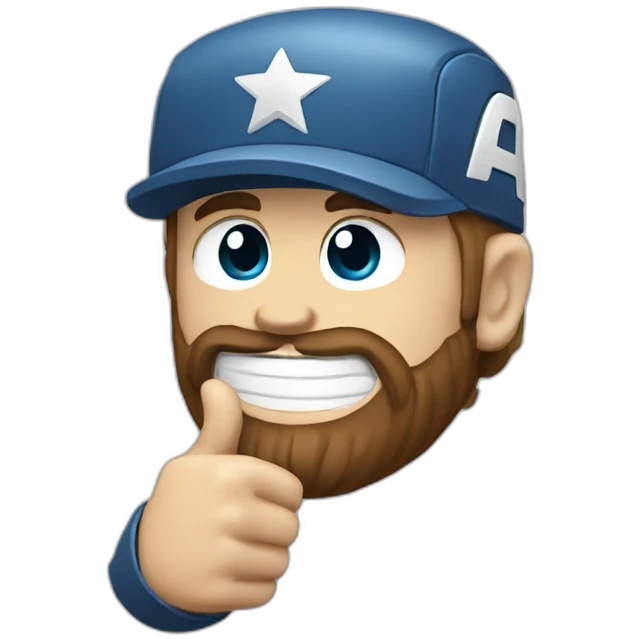 Bearded Captain america thumb up emoji