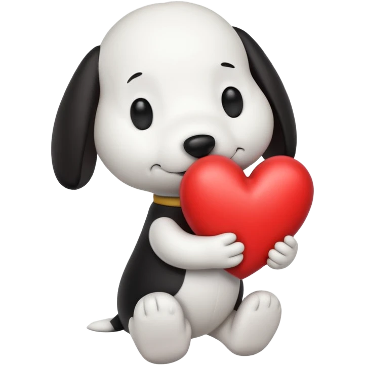 Snoopy holding heart  emoji