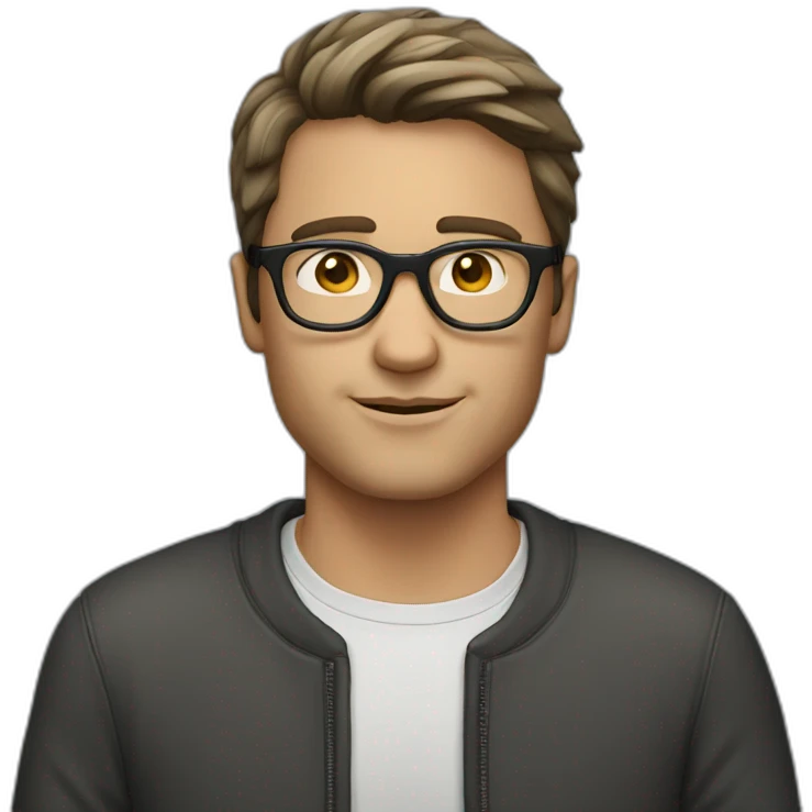 white-male-brunette-black-round-glasses emoji