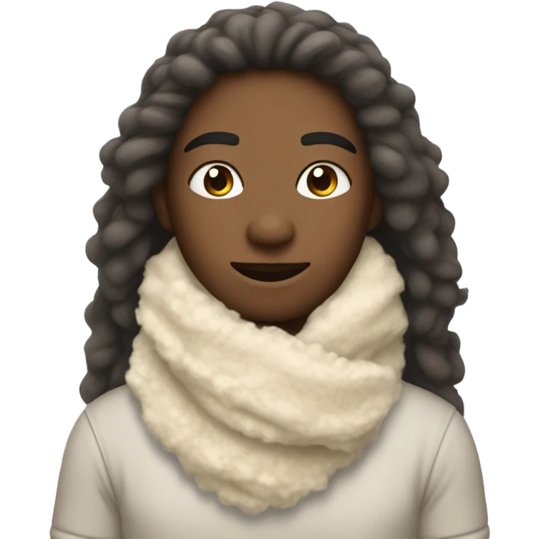 Cream fluffy scarf emoji