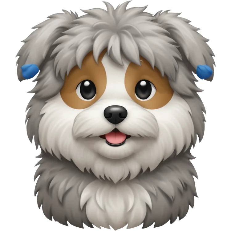 Grey and white doodle dog  emoji
