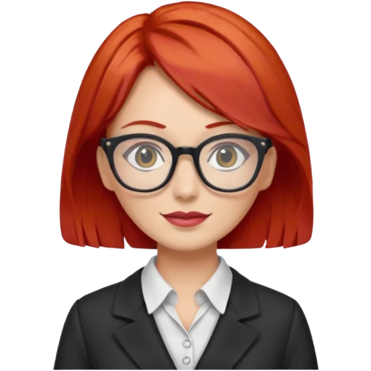 tailor woman with red hair and glasses emoji