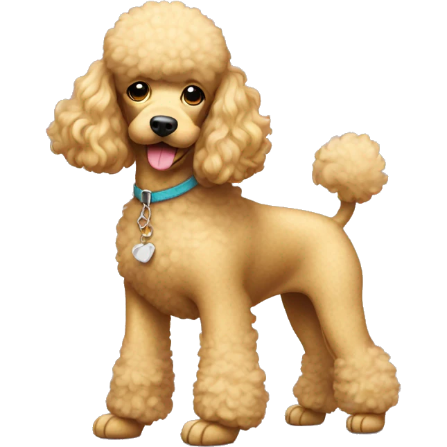 Golden poodle wearing shoes emoji