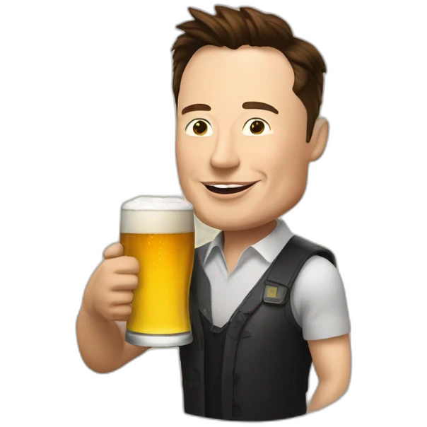 Elon musk drink a beer emoji