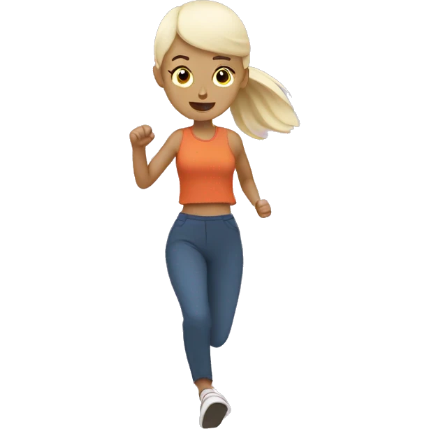 A bald girl runs away from another girl emoji