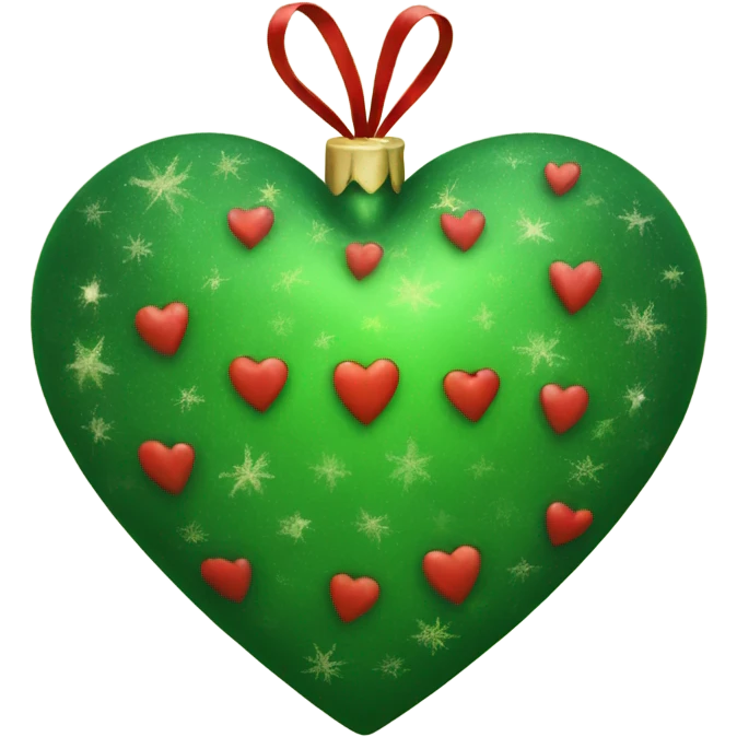 Green and red Christmas heart emoji