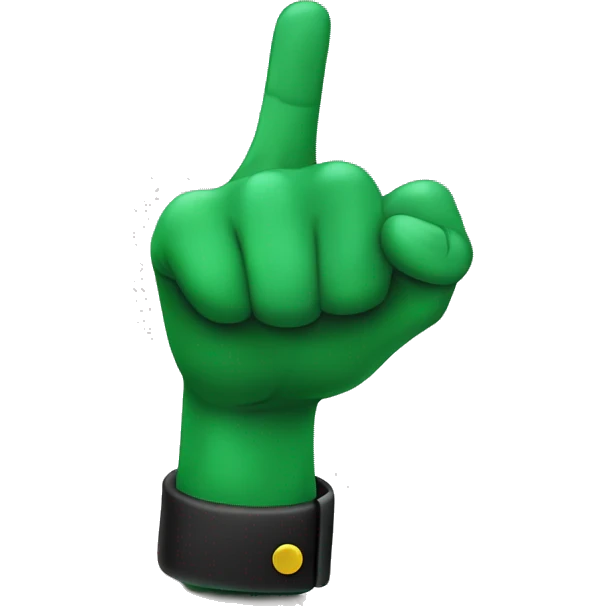 Green Backward index finger pointing down emoji