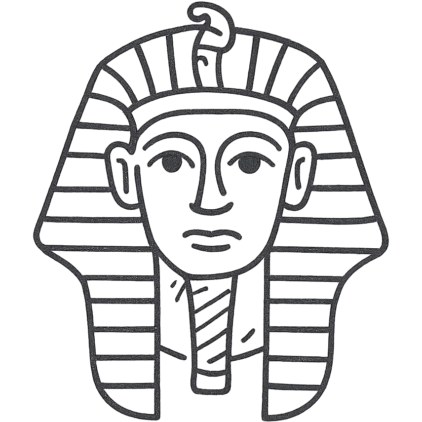pharaoh, hand drawn icon with no fill emoji