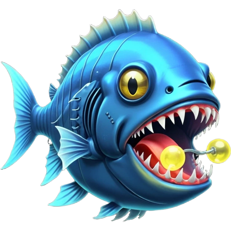 Angler Fish – Large mouth with sharp teeth and light lure emoji