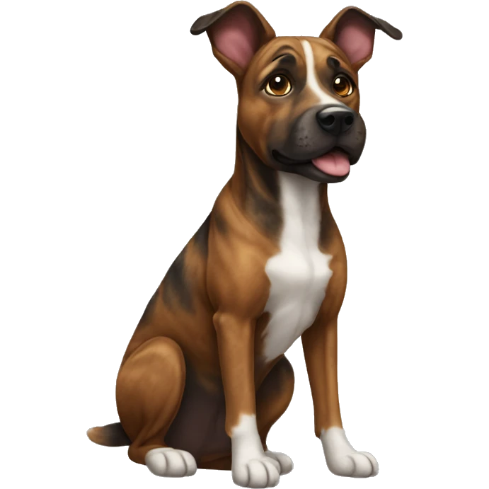 Brindle colored dog emoji