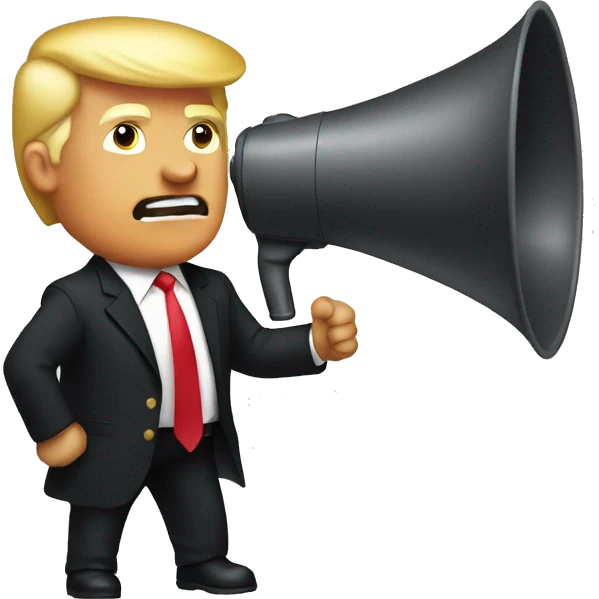 trump holds loudspeaker emoji