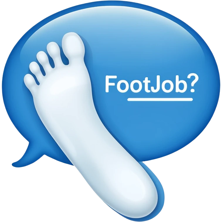 a text message bubble thats says "footjob?" emoji