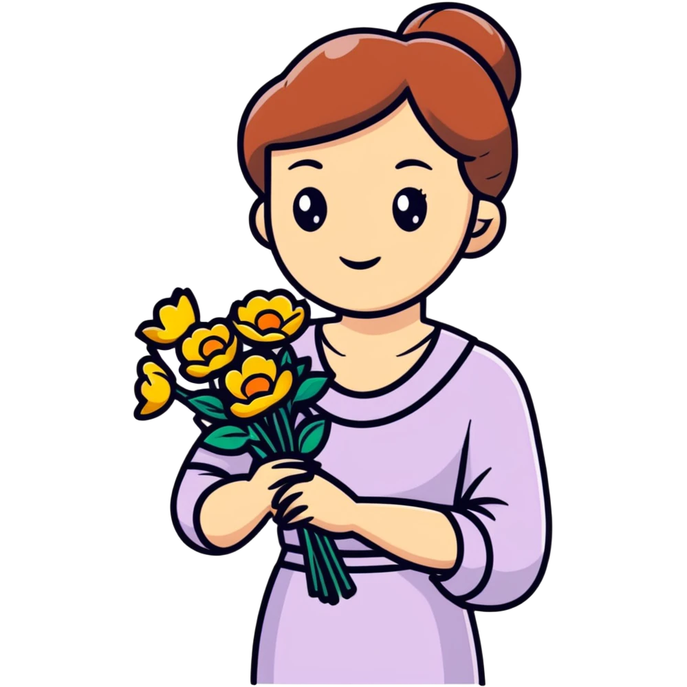Lady with flowers emoji