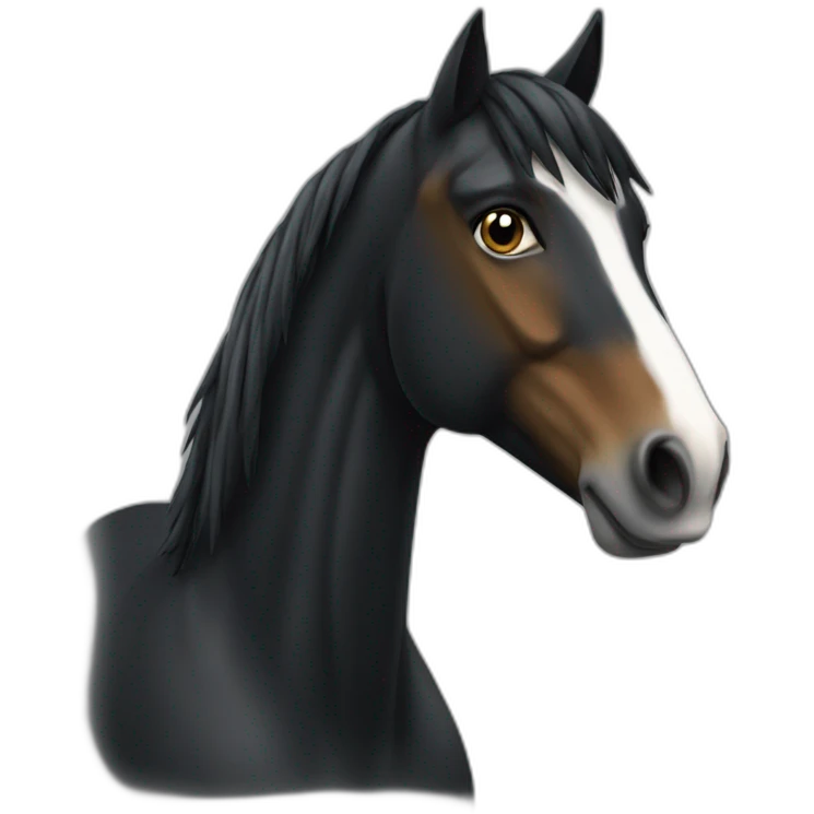 Cheval noir emoji