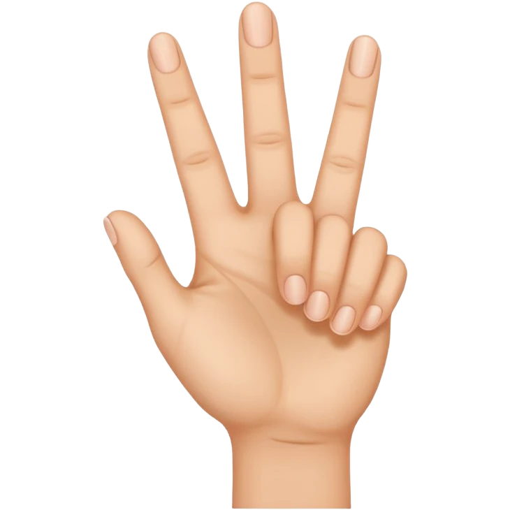 A hand holding up 3 fingers with the thumb emoji