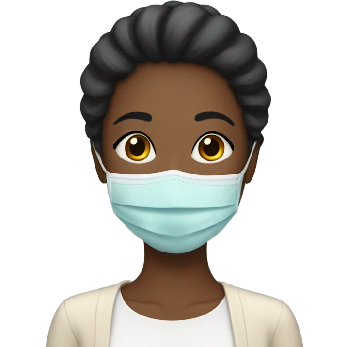 Aesthetic woman with face mask emoji
