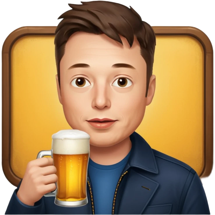 Elon musk drinking beer emoji