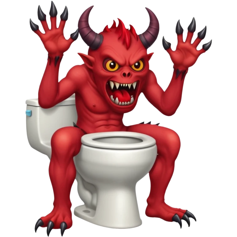 a monster demon coming out of the toilet emoji