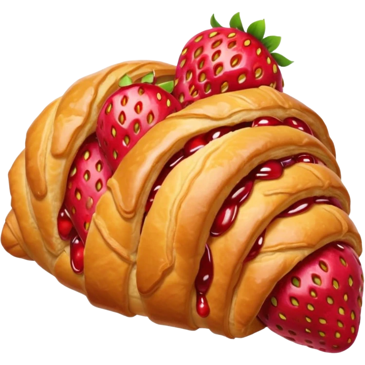 strawberry croissant emoji