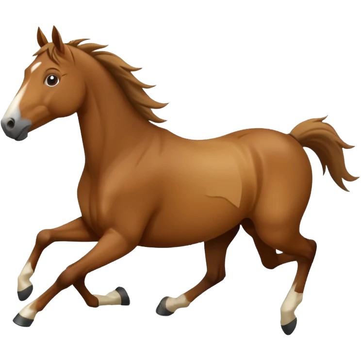 a horse escaping from the paddock emoji