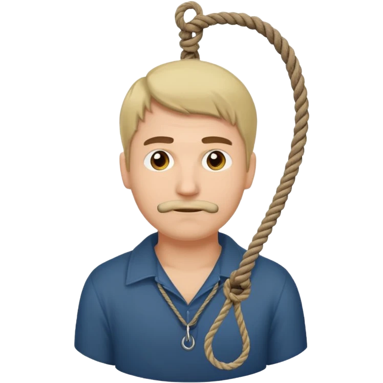 A man with a noose around his neck emoji