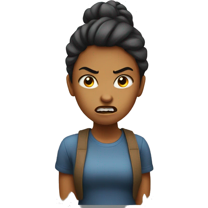 Girl being angry because she wants food emoji