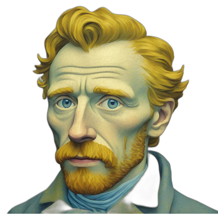 Autoportrait de Van Gogh avec les yeux bleus emoji