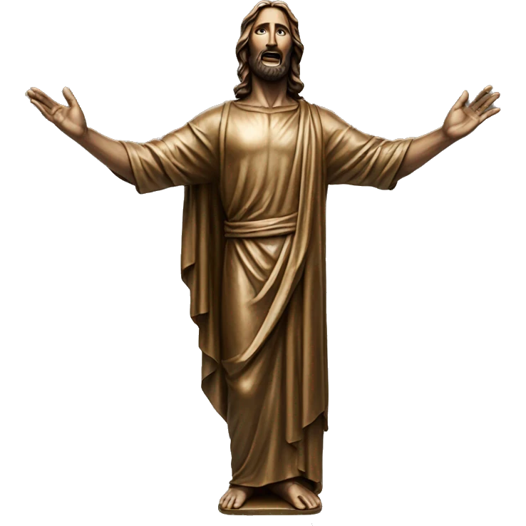 christ body statue bronze one hand up emoji