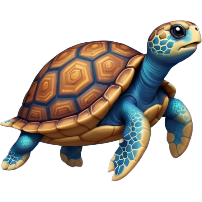 Quasar Turtle emoji – full body, massive cosmic turtle with glowing shell like a galaxy vortex, star patterns, slight side angle emoji