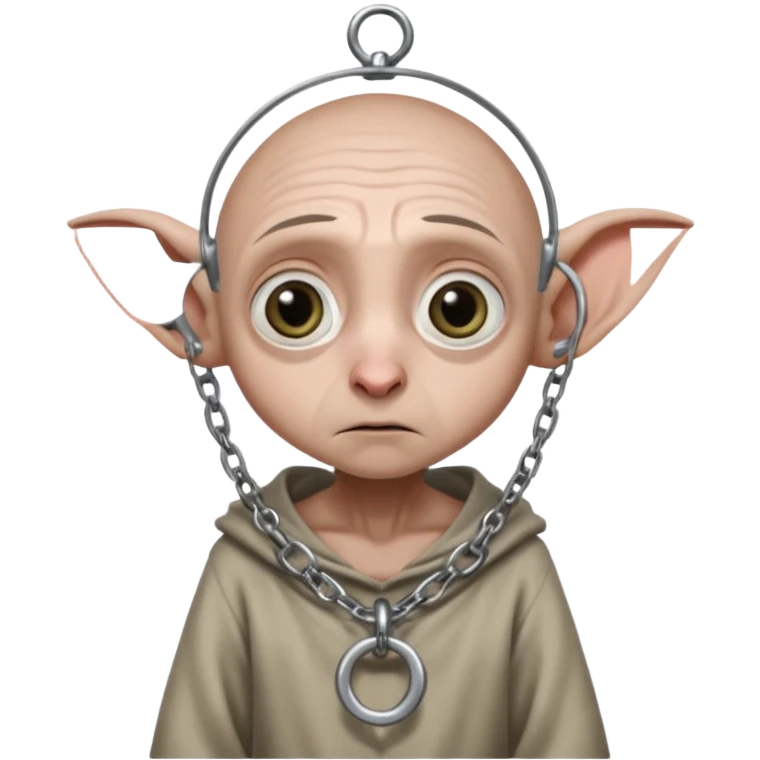 Dobby the house elf in steel chastity cage emoji
