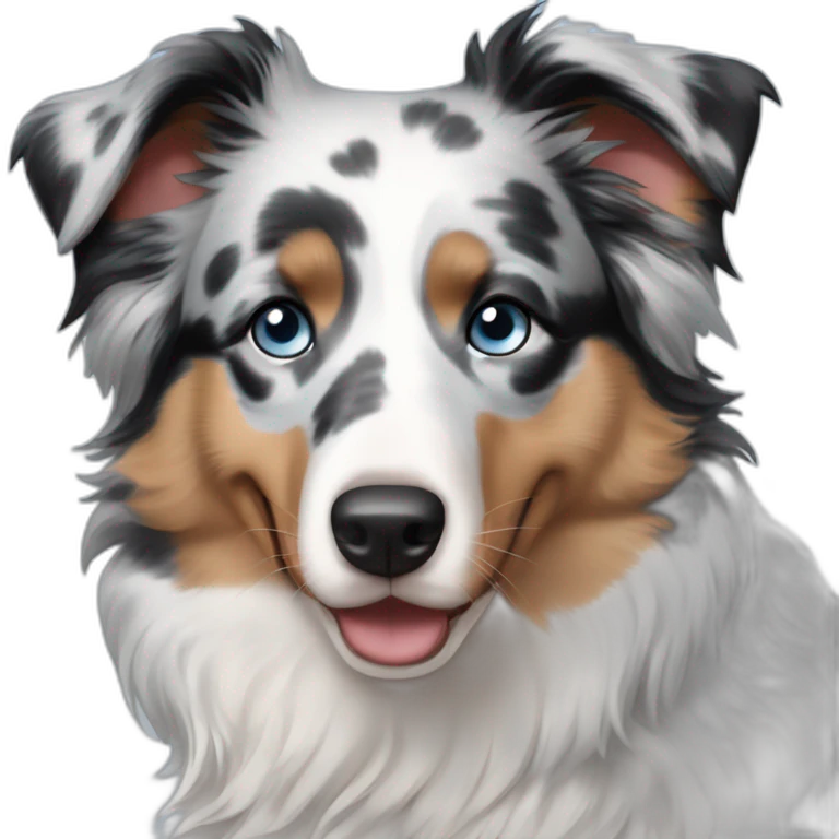 Blue Merle Australian Shepherd with Blue Eyes emoji