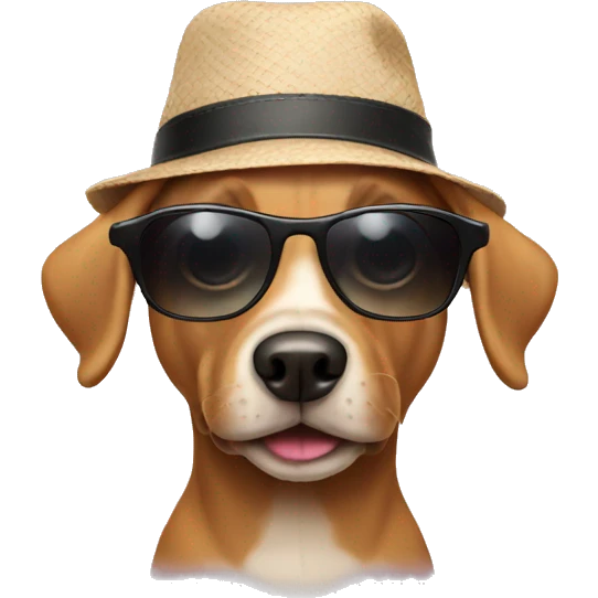 dog wearing a hat and sunglasses  emoji
