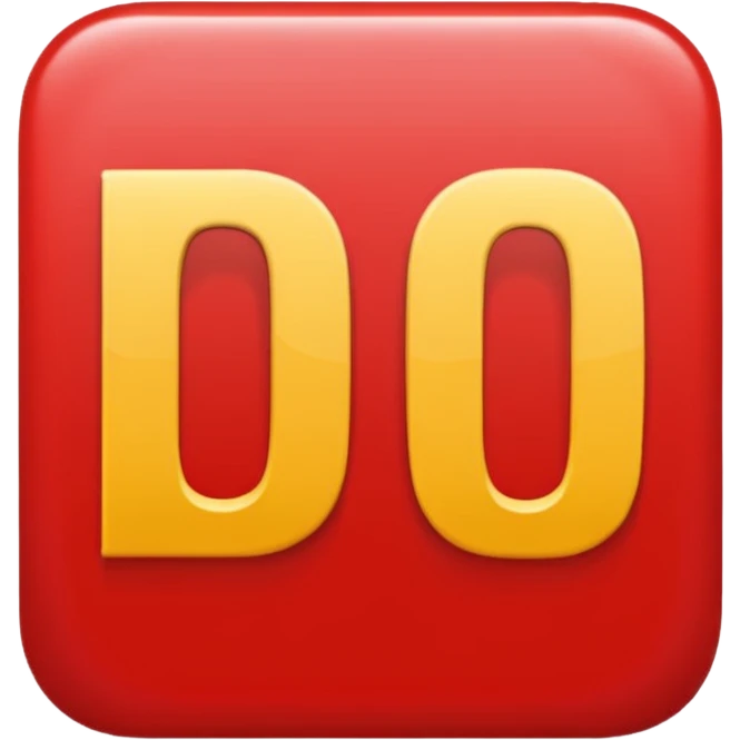 Letters “due” on a red square  emoji