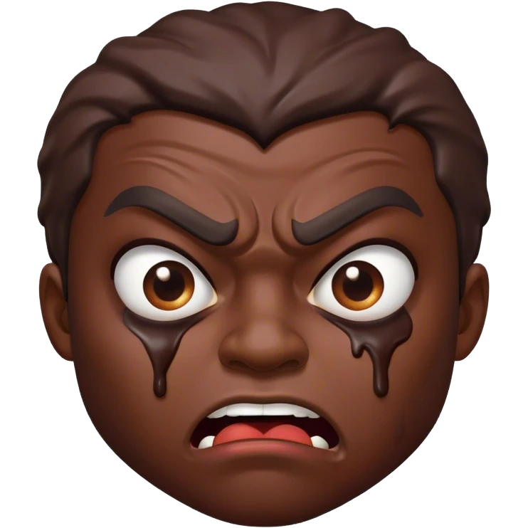 angry homeless black guy with chocolate all over his face  emoji