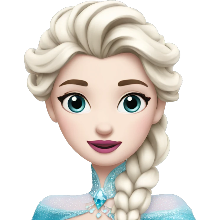 elsa frozen with pink lips emoji