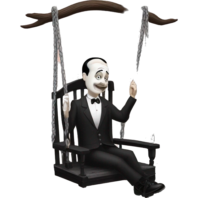 Addams House. Wednesday is on the swing  emoji