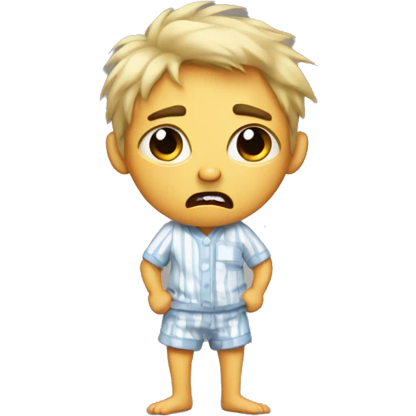 angry boy with pajamas on emoji