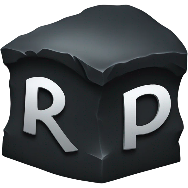a black grave with the letters RIP on a silver  emoji