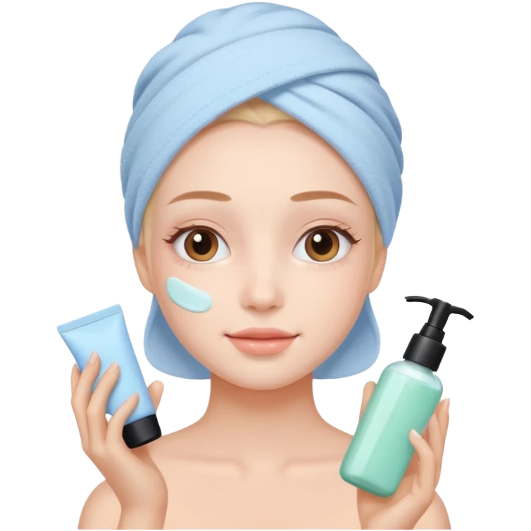 cute pastel colors skin care emoji