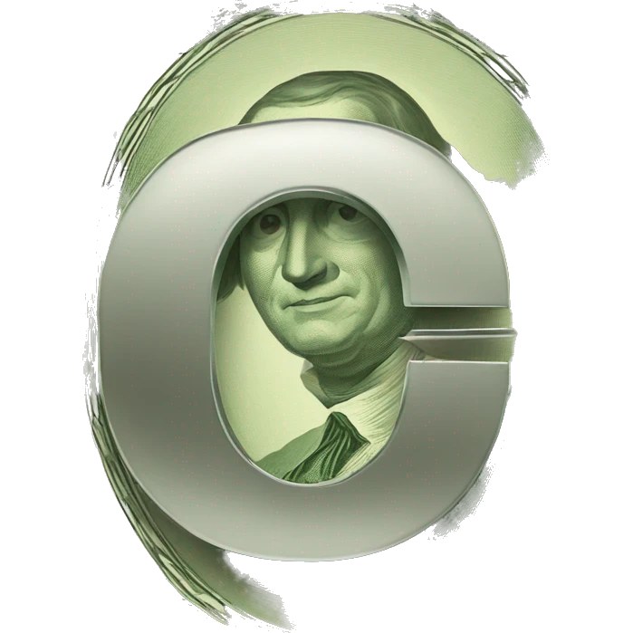 Letter O with money emoji