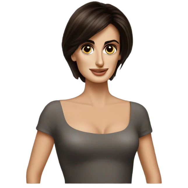 Penelope cruz with dark brown hair bob emoji