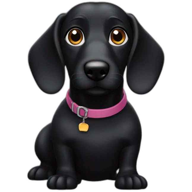 fat black sausage dog emoji