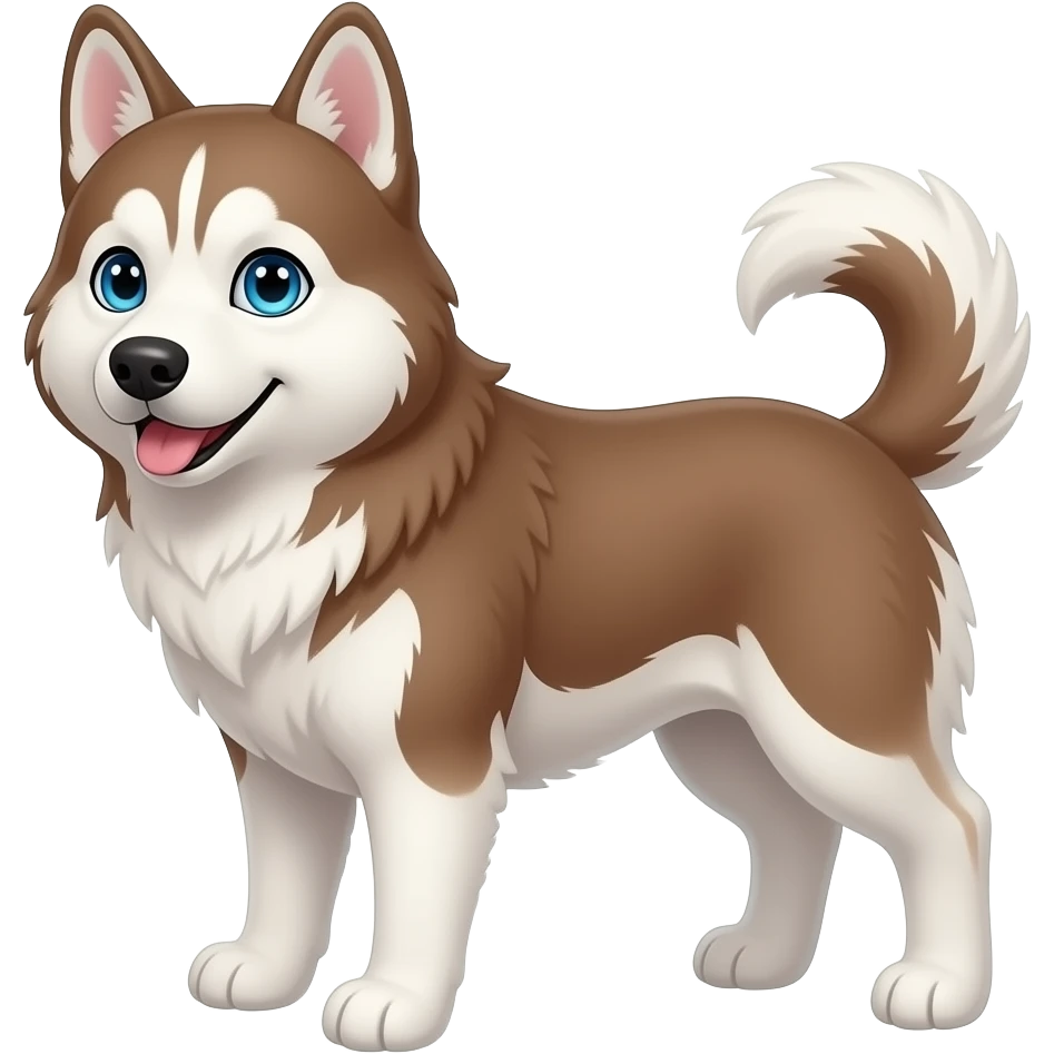 Light brown and white, blue eyed Husky emoji