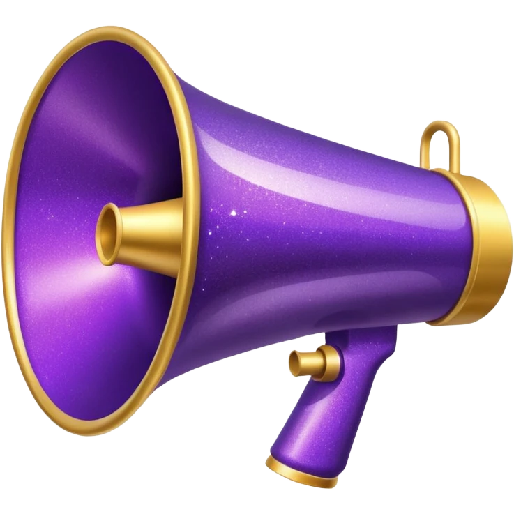 glitter purple and megaphone emoji