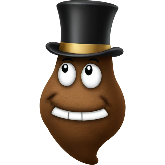 Poop with top hat emoji