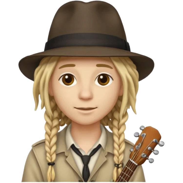 blonde Musician with dreadlocks and fedora emoji