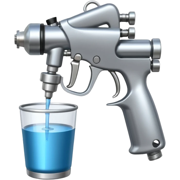 metal spray gun with clear cup attached emoji