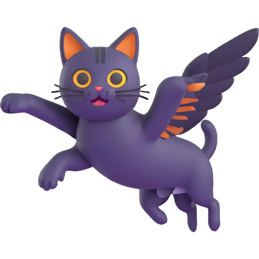 flying cat emoji