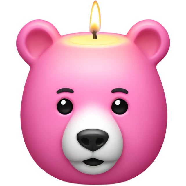 pink Bear shaped candle  emoji